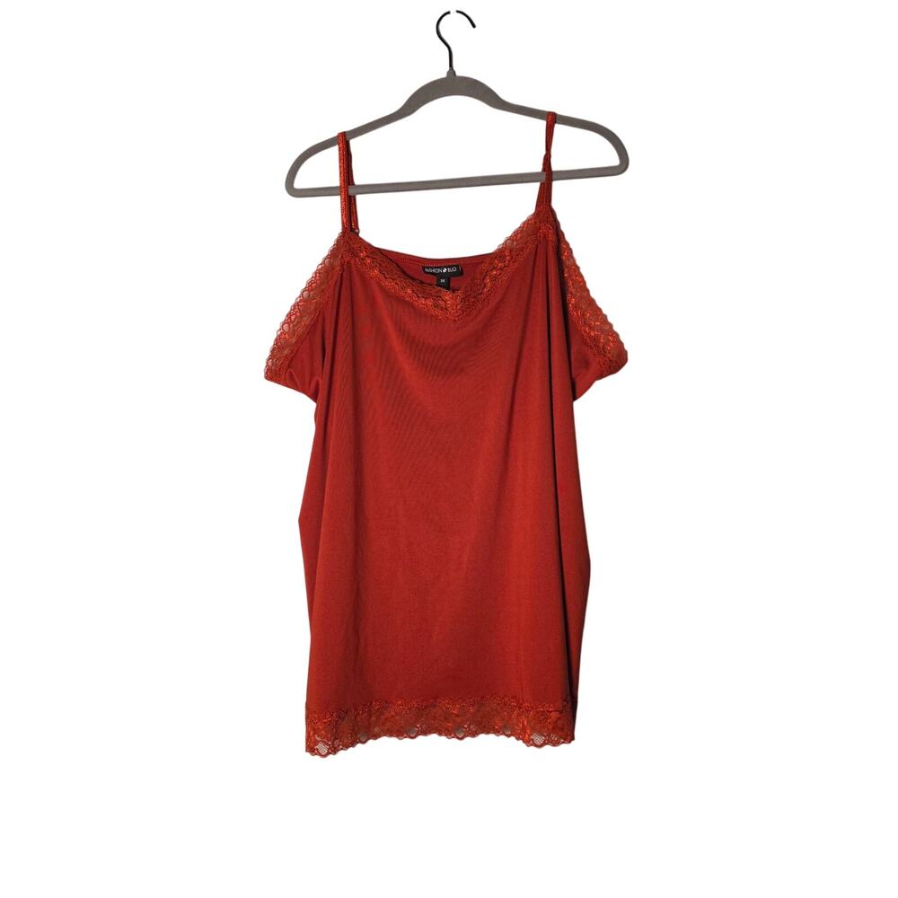 Y2K Lace Red Camisole Top Womens Plus 3XL Layering Bella Cami Casual Fashion Bug